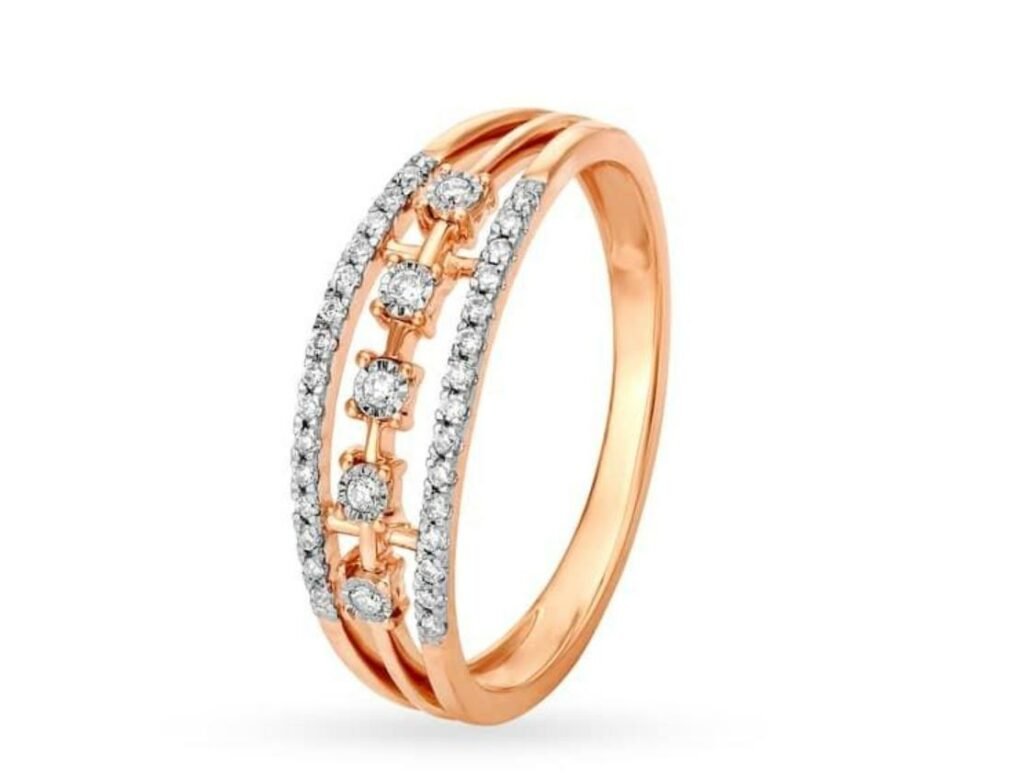 14kt yellow gold diamond finger ring