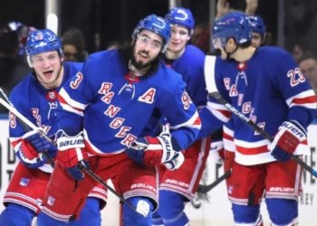 New York Rangers hockey game action