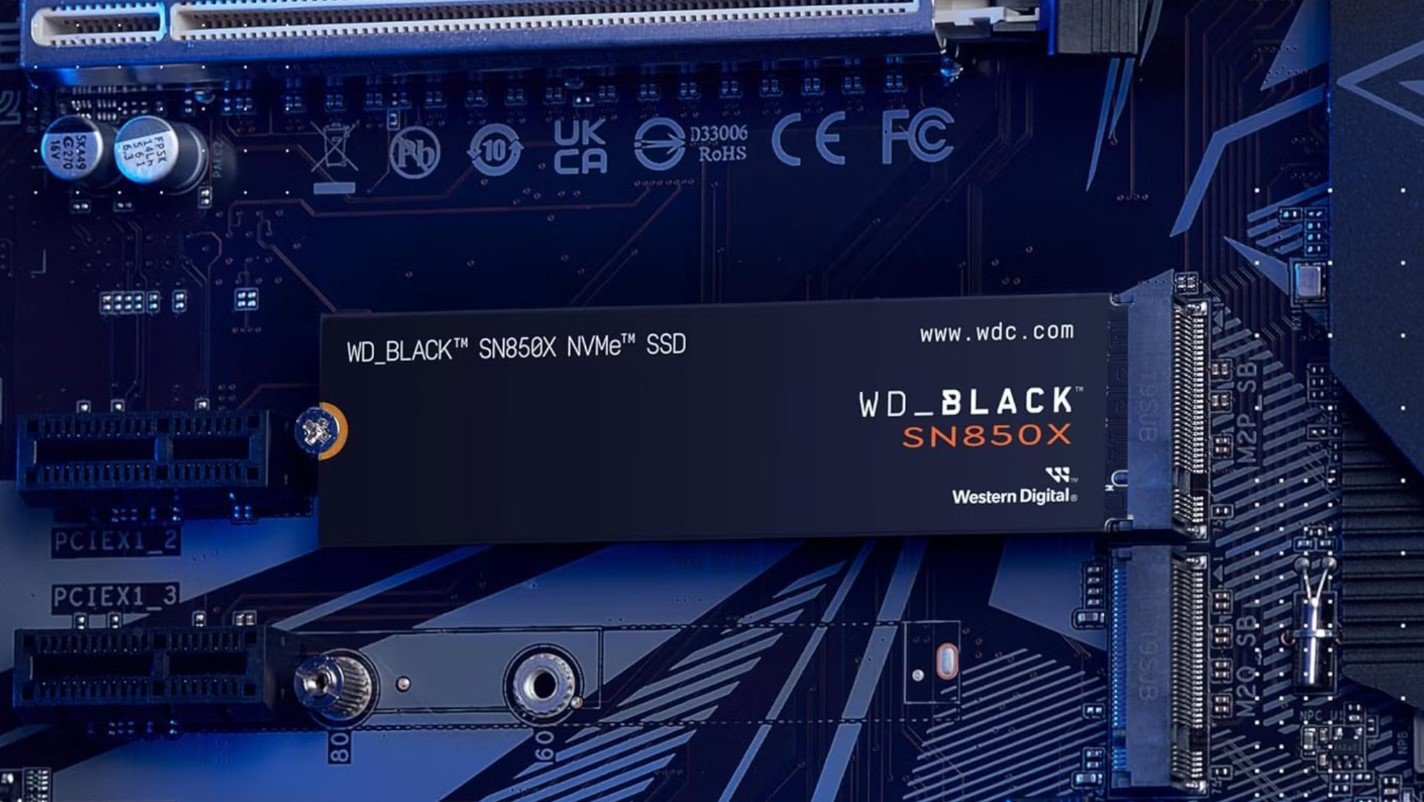 Western Digital SN850X SSD on motherboard