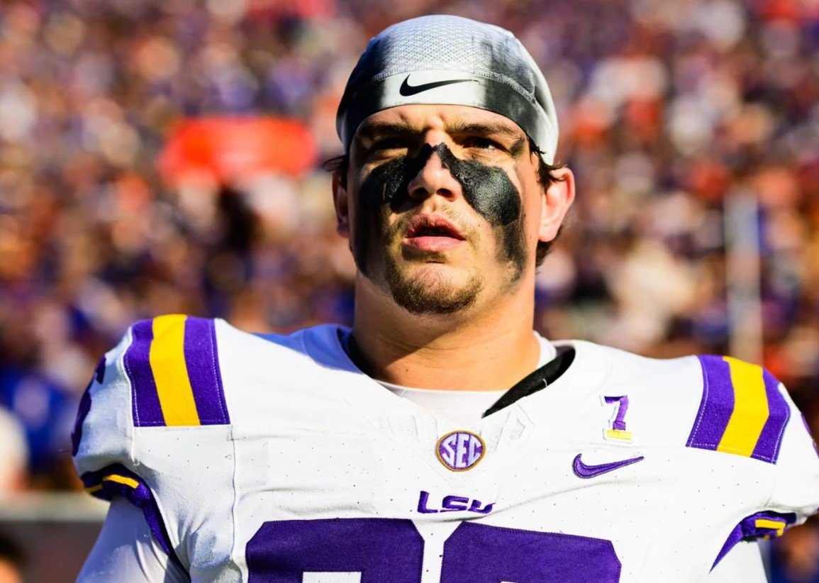 will campbell lsu offensive tackle football action 2024