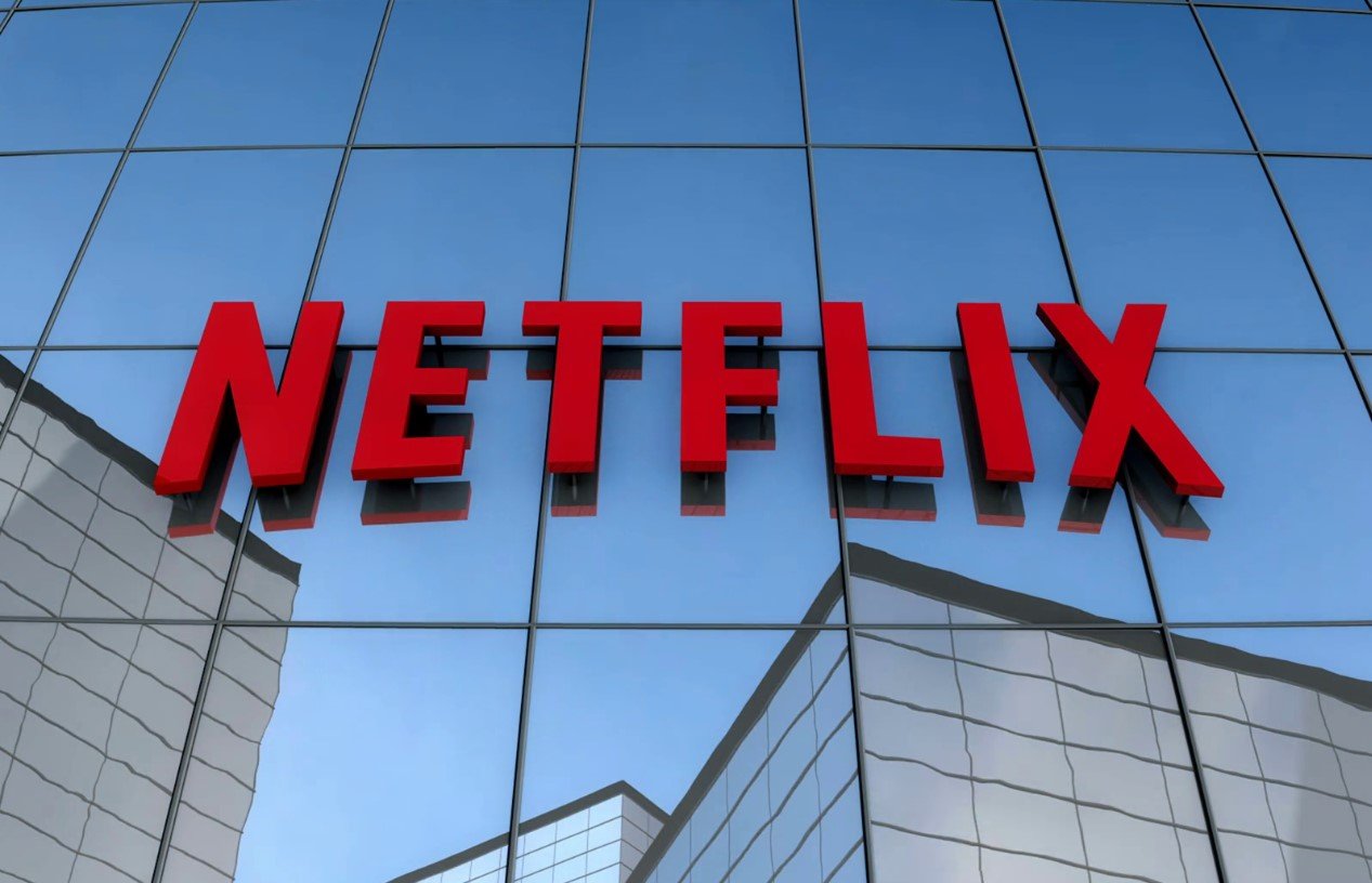 netflix logo building top streaming media