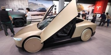 Tesla robotaxi concept car Cybercab