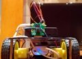 raspberry pi animatronic robot with crt screen and blinking eyes