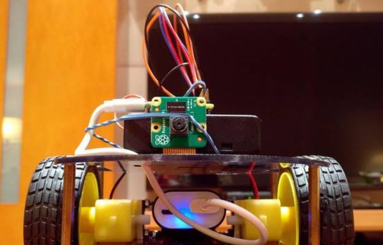 raspberry pi animatronic robot with crt screen and blinking eyes