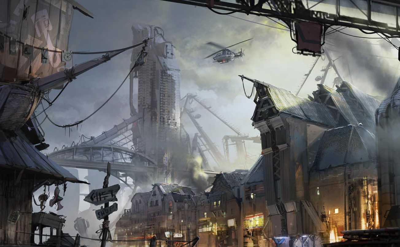 video game cityscape