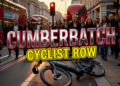 Benedict Cumberbatch cargo bike argument central London street
