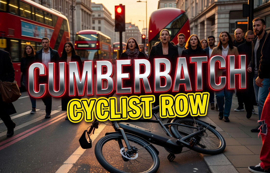 Benedict Cumberbatch cargo bike argument central London street
