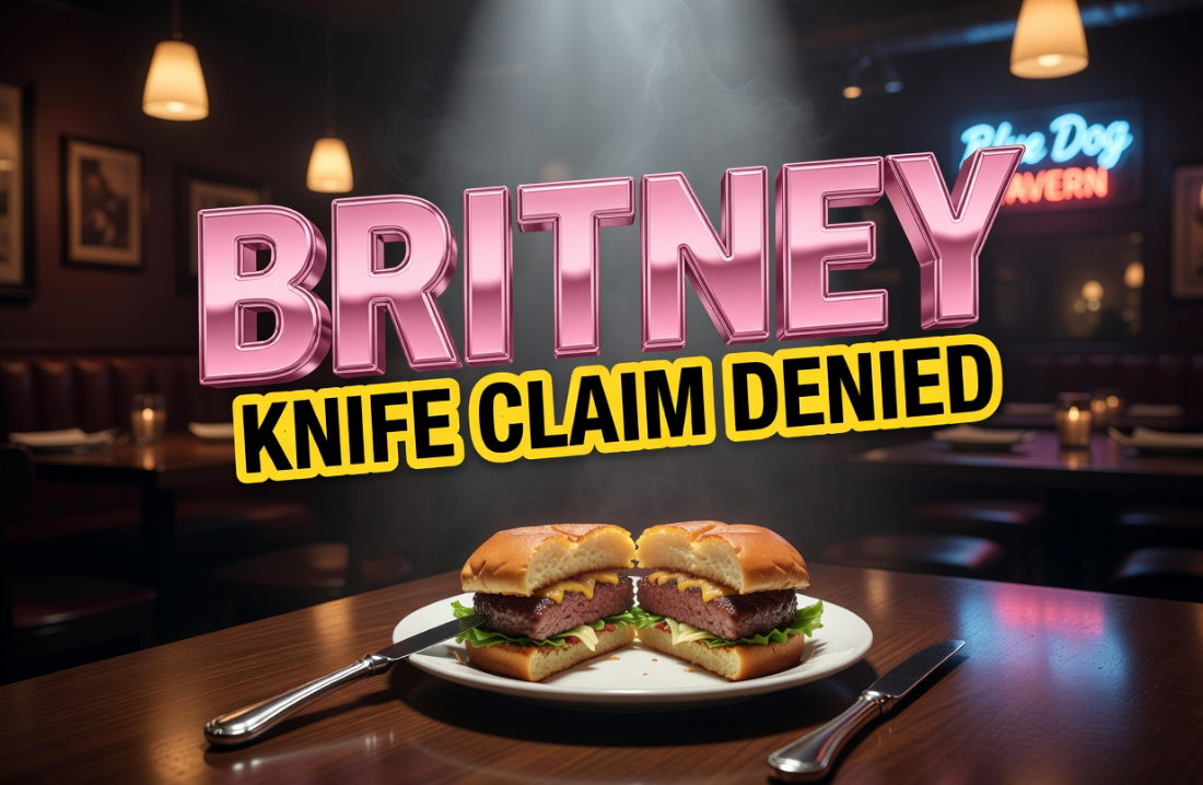 Britney Spears restaurant knife meltdown denial statement