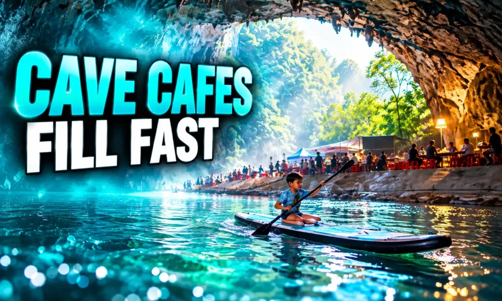 Guizhou cave cafes fill as paddle tickets sell