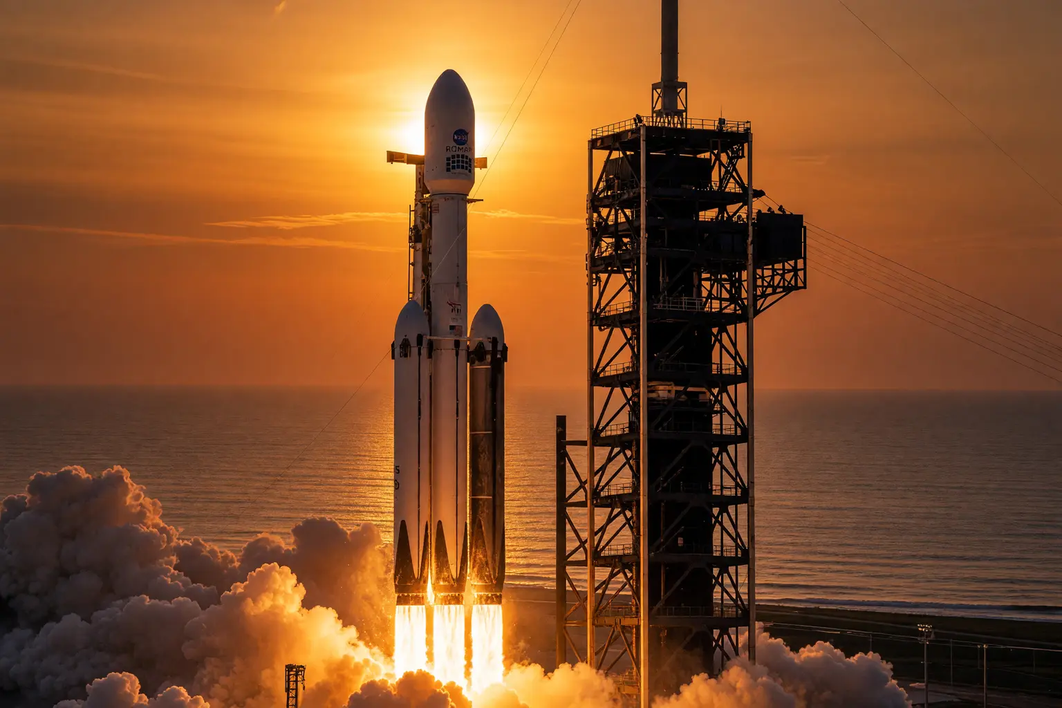 Roman Space Telescope Falcon Heavy launch from Kennedy