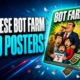 X Chinese bot farm 200 posters AI data center cartoons