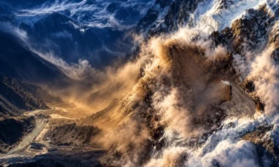 Langtang Lirung ice slope collapse before Nepal flood