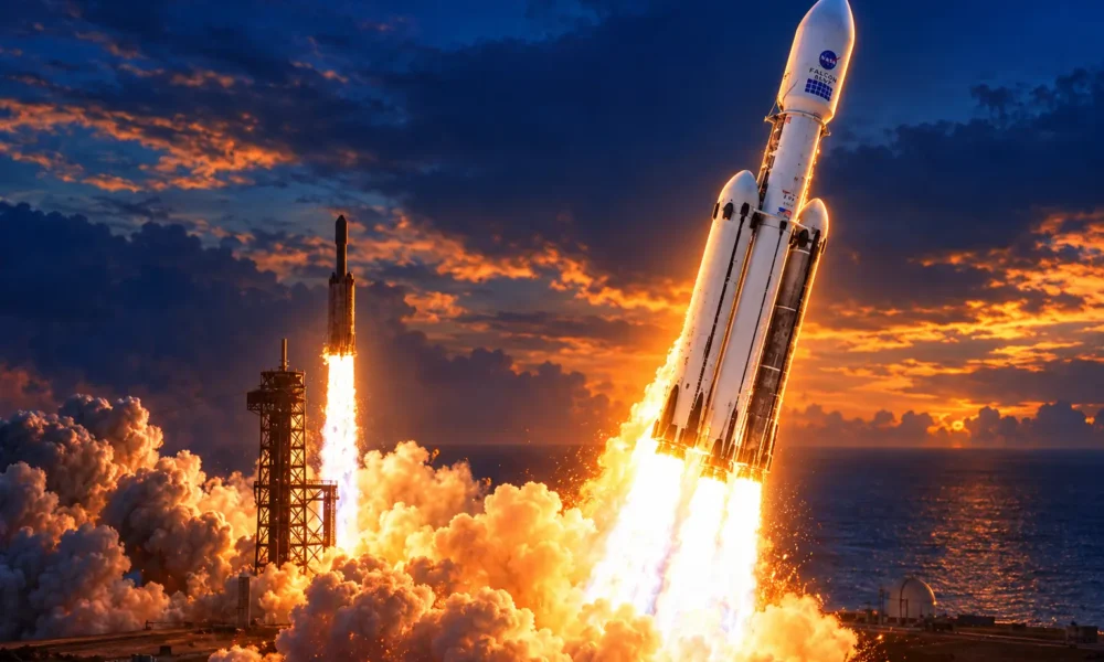 Roman Space Telescope Falcon Heavy liftoff Kennedy