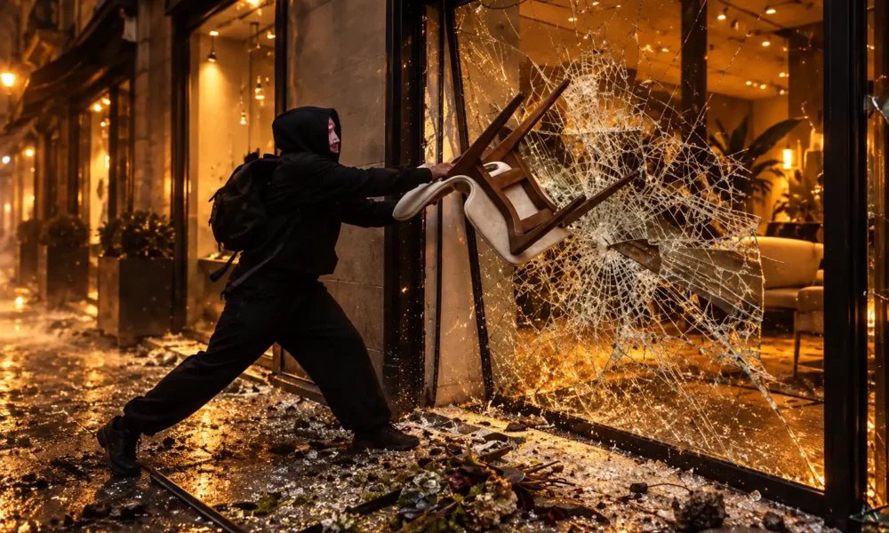 France 3000 shops looted staff full state pay