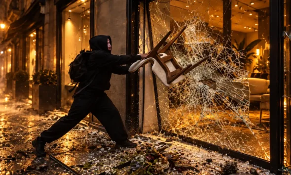France 3000 shops looted staff full state pay