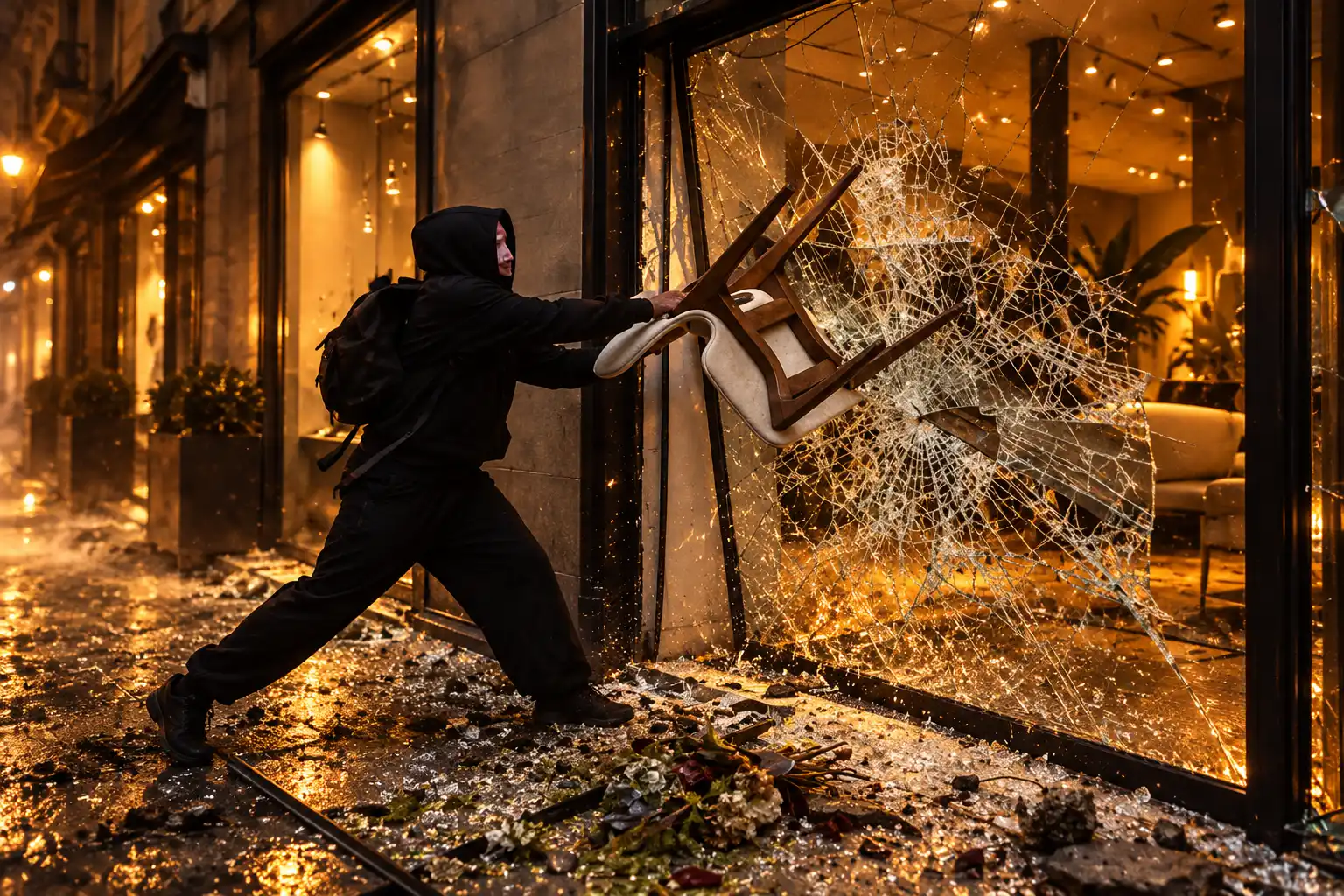 France 3000 shops looted staff full state pay