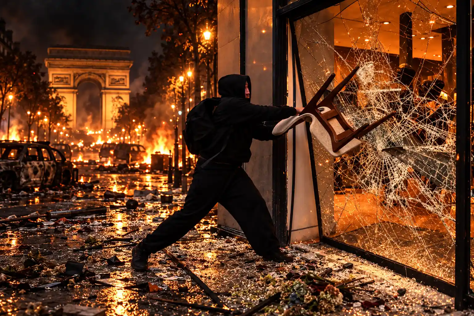 Paris France store looting 1500 shops staff